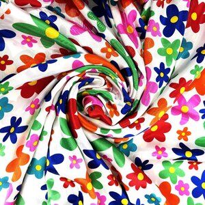 Lauren Lee Ltd Flower Print Silky Fabric for JoAnn’s Vtg 4 Yrds and 32” x 45" w